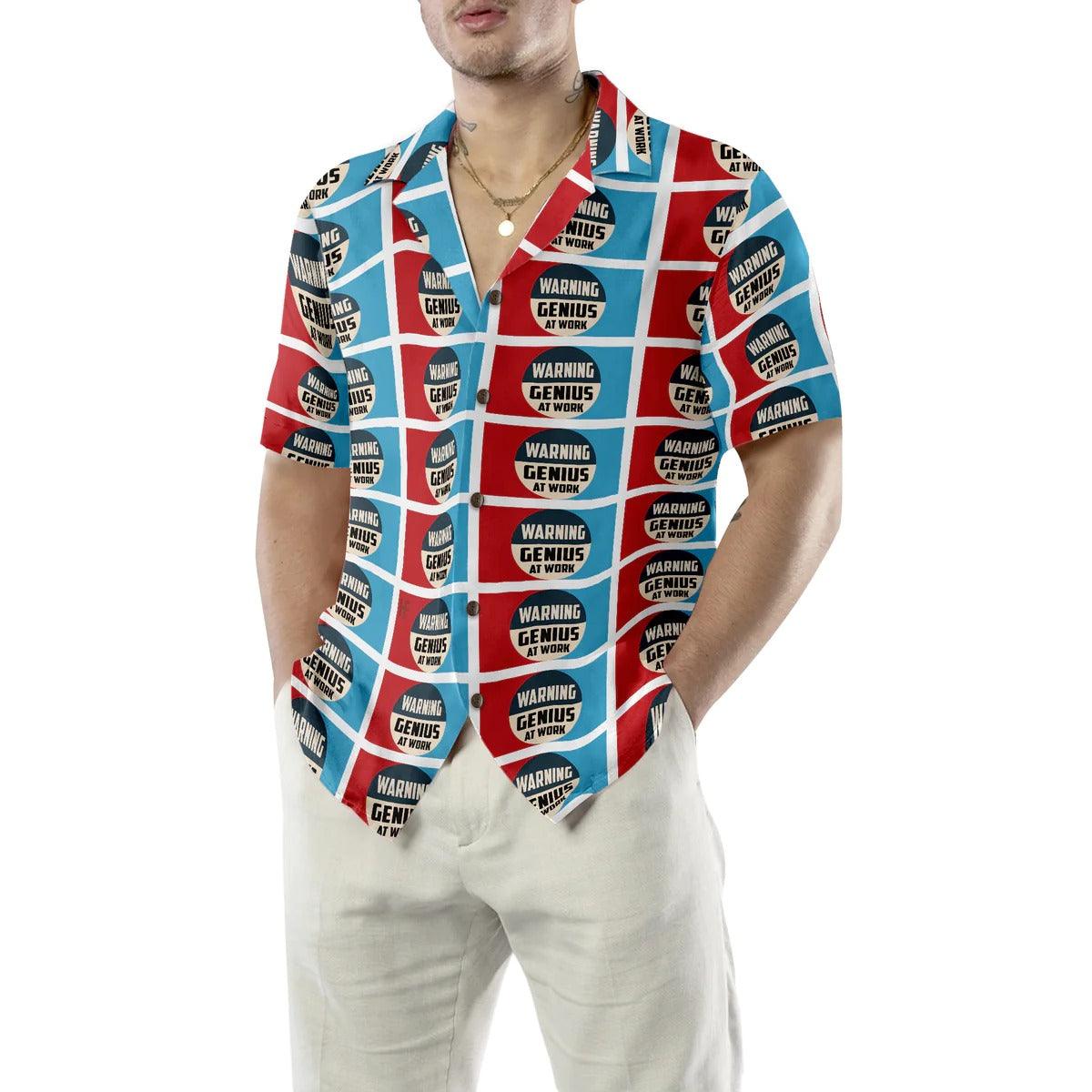 Warning Genius Work Vintage Hawaiian Shirt, Warning Vintage Hawaiian Shirt, Summer Aloha Shirt - Perfect Gift For Men, Women, Husband, Friend, Family - Image 6