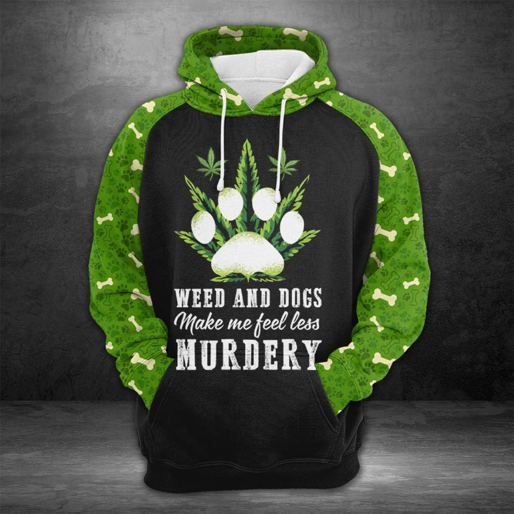 Weed And Dog Pullover Premium Hoodie, Perfect Outfit For Men And Women On Christmas New Year Autumn Winter - Image 2