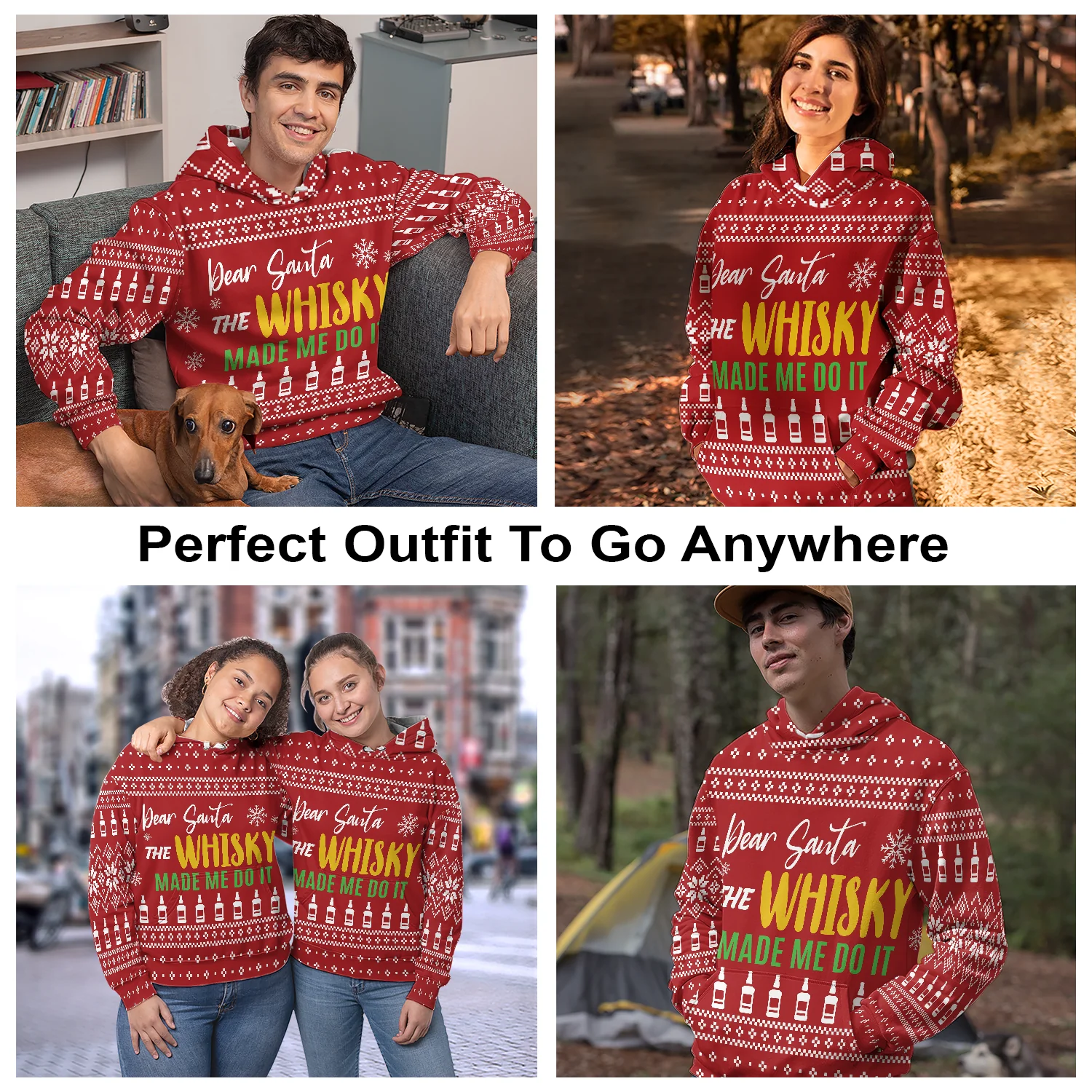 Whisky Pullover Premium Hoodie Dear Santa The Whisky Made Me Do It, Perfect Outfit For Men And Women On Christmas New Year Autumn Winter - Image 3