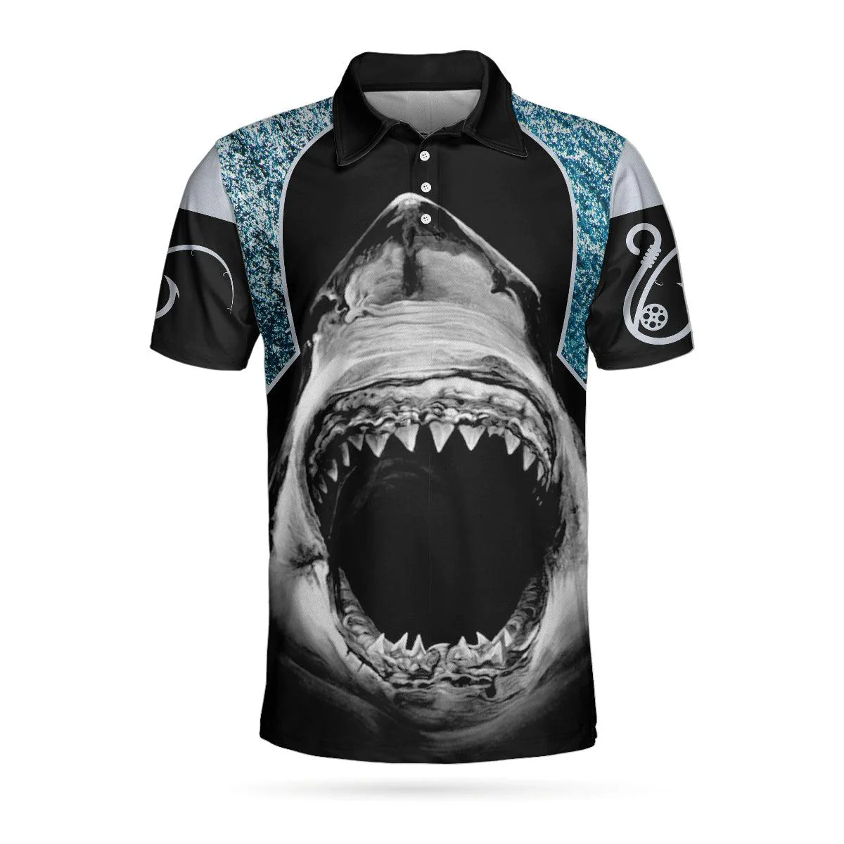 Who Wants To Be The Prey In An Ocean Full Of Hunters Polo Shirt, Shark Jaw Polo Shirt, Best Shark Shirt - Perfect Gift For Men - Image 2