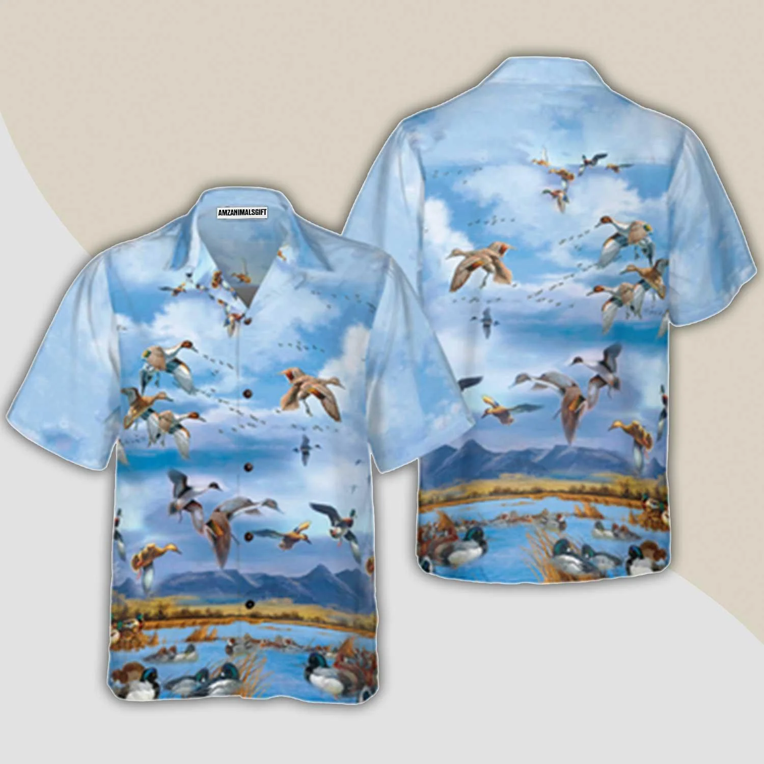 Wild Duck Keep Your Freedom Hawaiian Shirt, Duck Aloha Shirt For Men - Perfect Gift For Husband, Boyfriend, Friend, Family