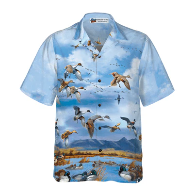 Wild Duck Keep Your Freedom Hawaiian Shirt, Duck Aloha Shirt For Men - Perfect Gift For Husband, Boyfriend, Friend, Family - Image 3