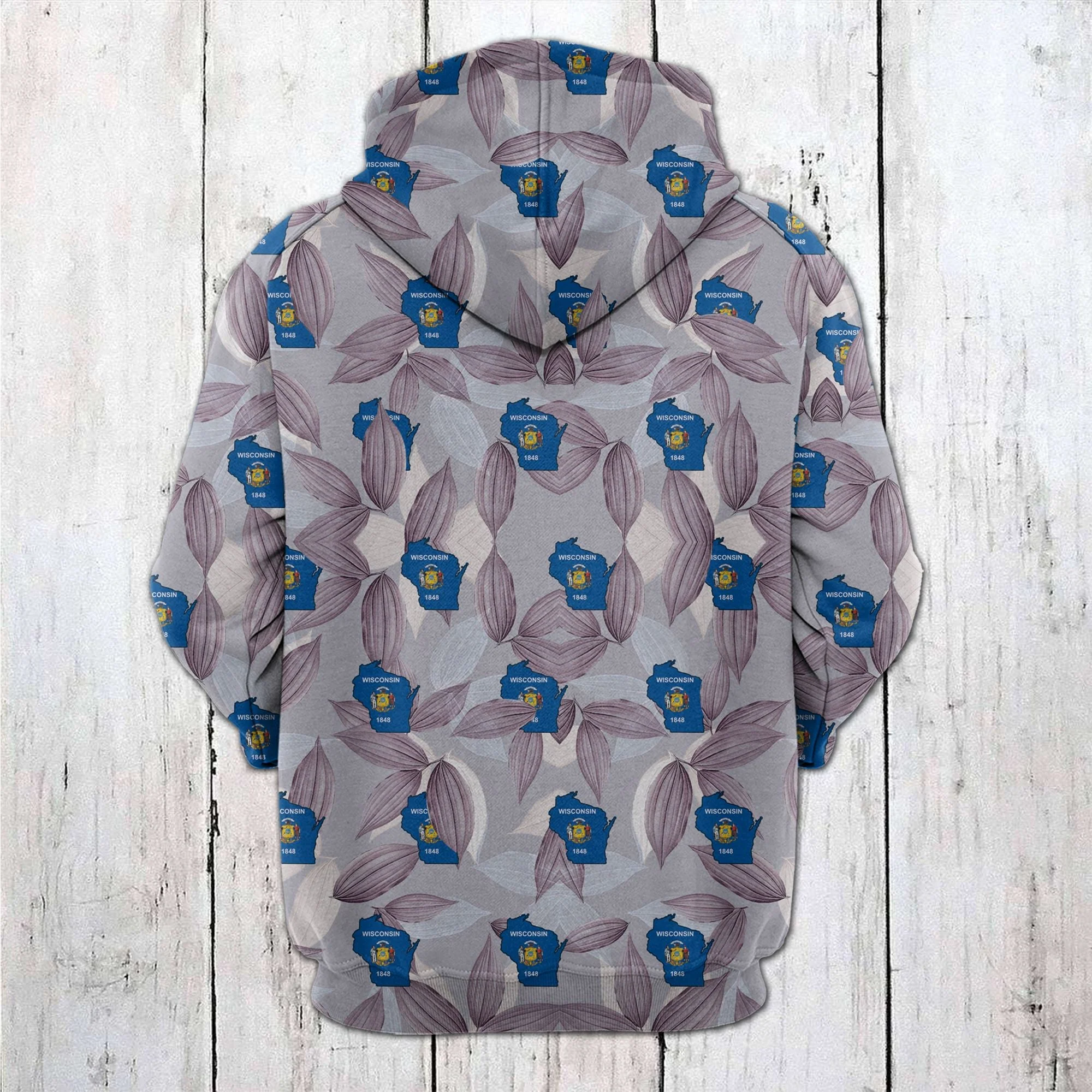 Wisconsin Flag Awesome Pullover Premium Hoodie, Perfect Outfit For Men And Women On Christmas New Year Autumn Winter - Image 3