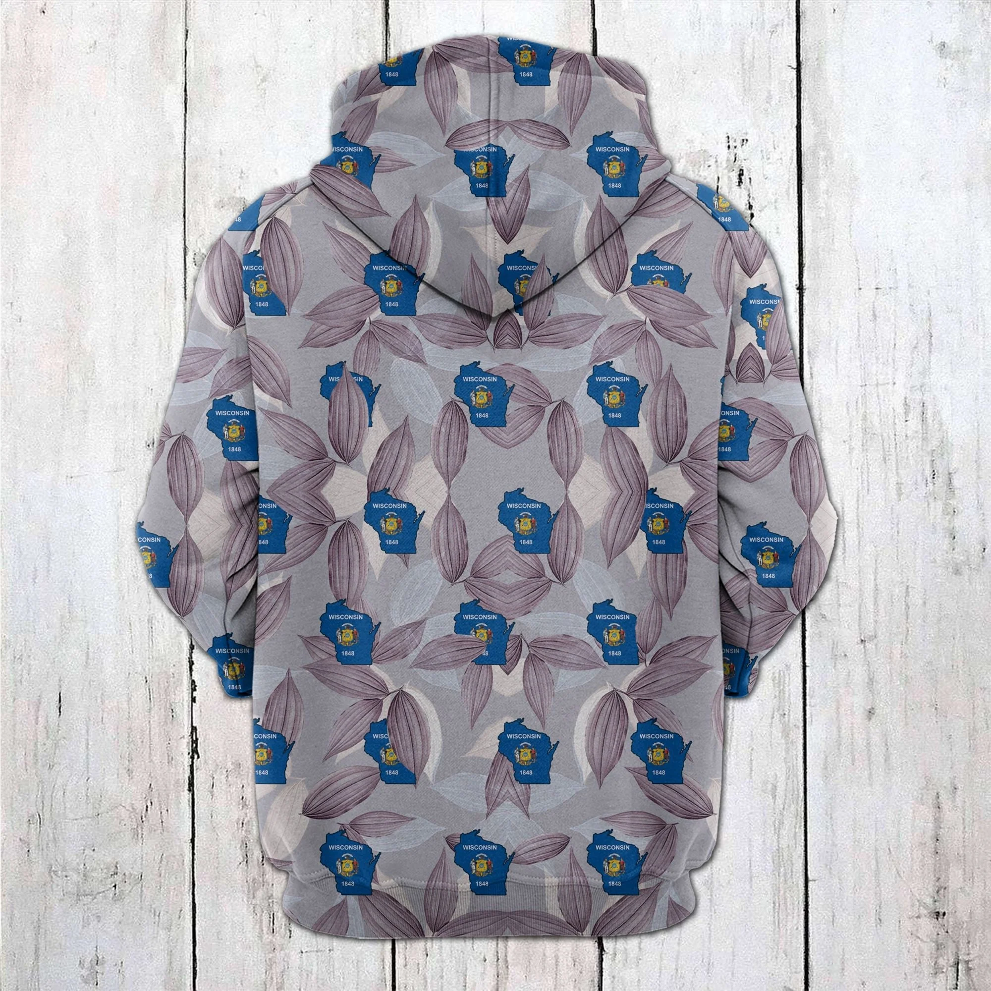 Wisconsin Flag Pullover Premium Hoodie, Perfect Outfit For Men And Women On Christmas New Year Autumn Winter - Image 3