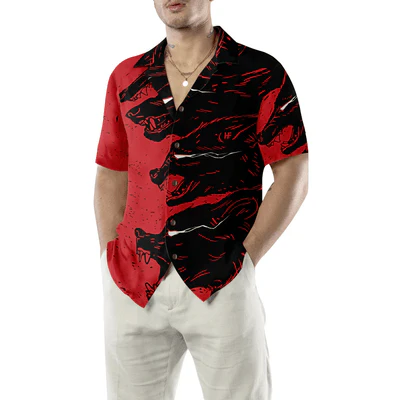 Wolf Hawaiian Shirt, Dangerous Black Wolf Hawaiian Shirt - Perfect Gift For Wolf Lovers, Husband, Boyfriend, Friend, Family - Image 6