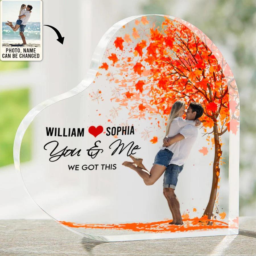 Women's Day, Valentine Shaped Acrylic Plaque - You And Me We Got This Custom Photo Personalized - Perfect Gift For Women's Day, Valentine - Image 4