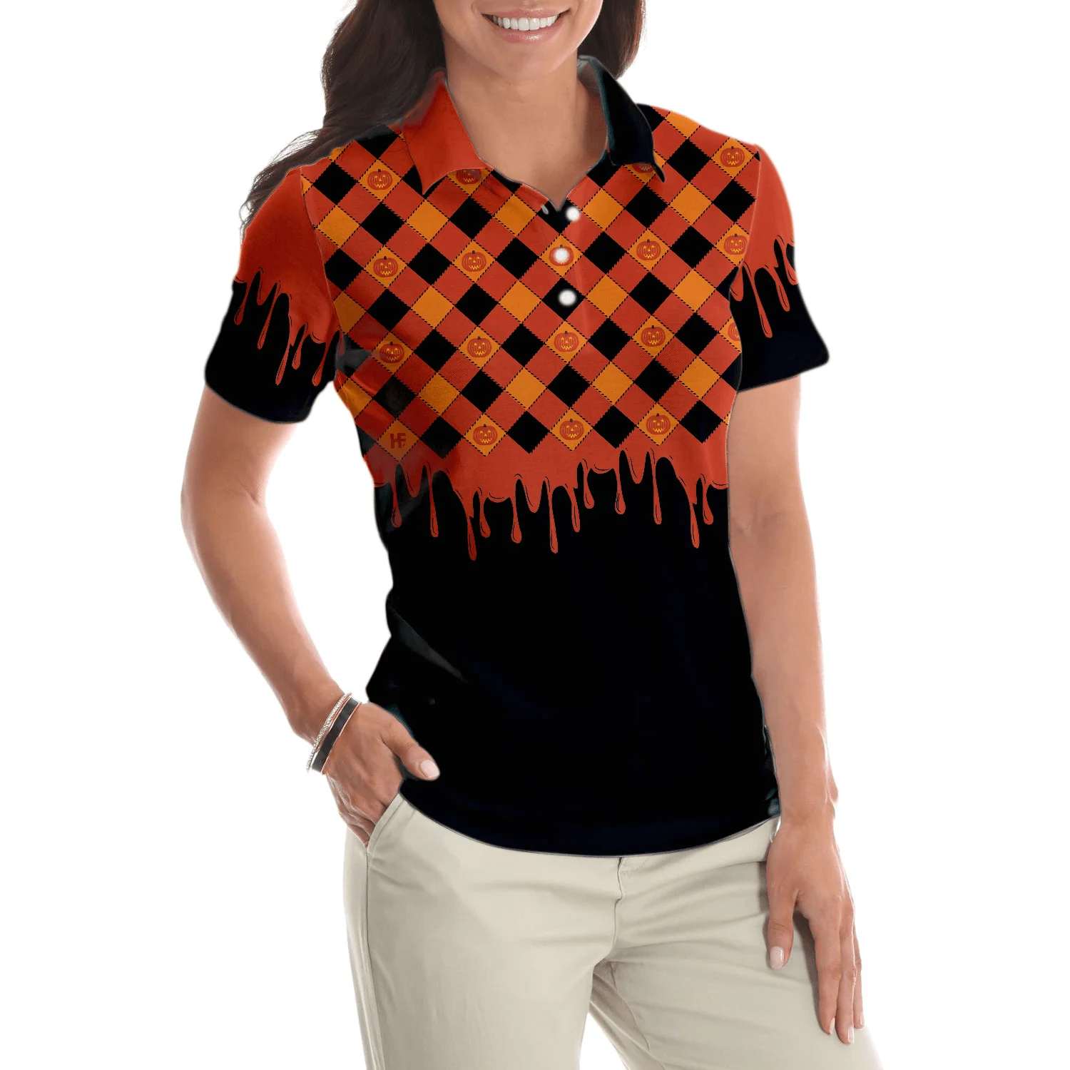 Womens Teacher Polo Shirt - Trick or Teach Women Polo Shirt, Halloween Shirt For Women - Perfect Gift For Women - Image 6