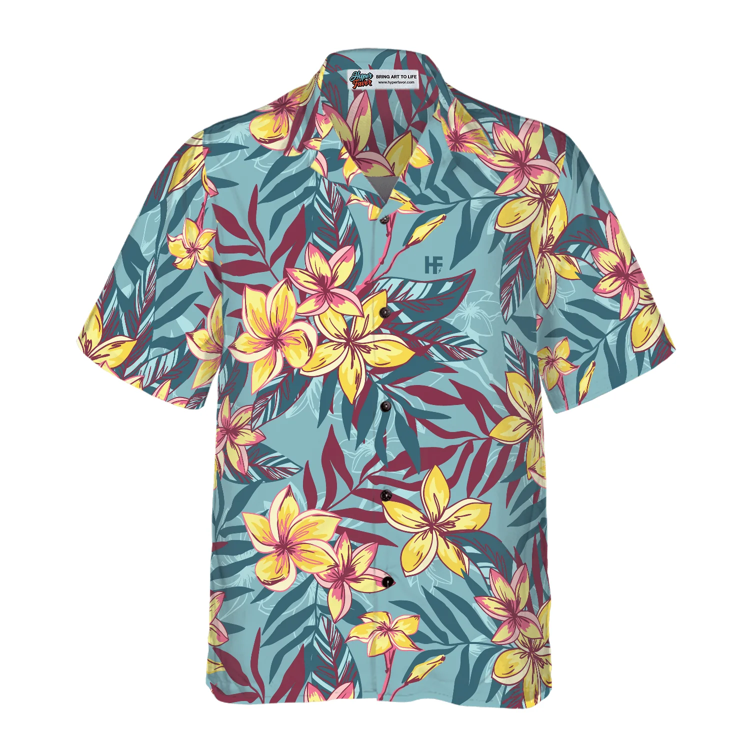 Yellow Floral Flower Hawaiian Shirt, Colorful Summer Aloha Shirt For Men Women, Perfect Gift For Friend, Team, Family - Image 4