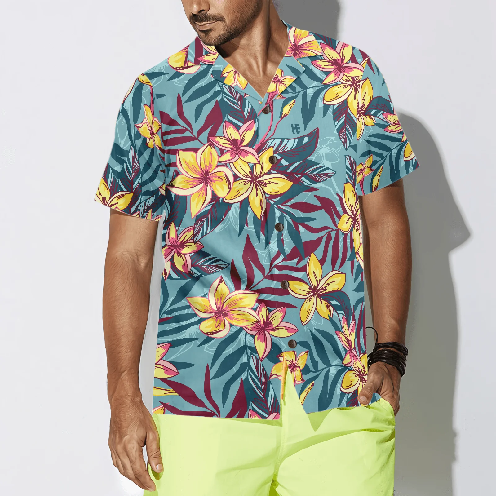 Yellow Floral Flower Hawaiian Shirt, Colorful Summer Aloha Shirt For Men Women, Perfect Gift For Friend, Team, Family - Image 5