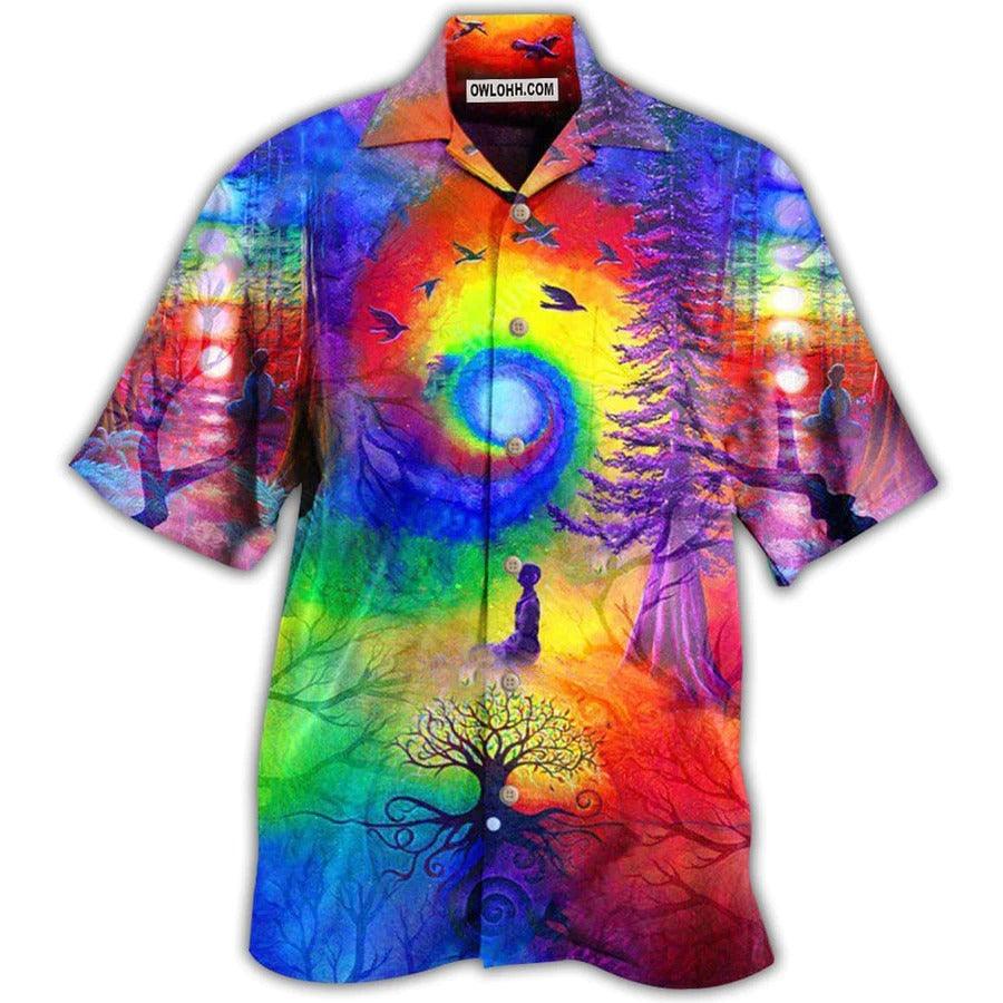 Yoga Aloha Hawaiian Shirt, Yoga Meditation Is Being In Tune With Your Inner Universe Aloha Shirt - Perfect Gift For Men, Women, Yoga Lover, Friend - Image 2