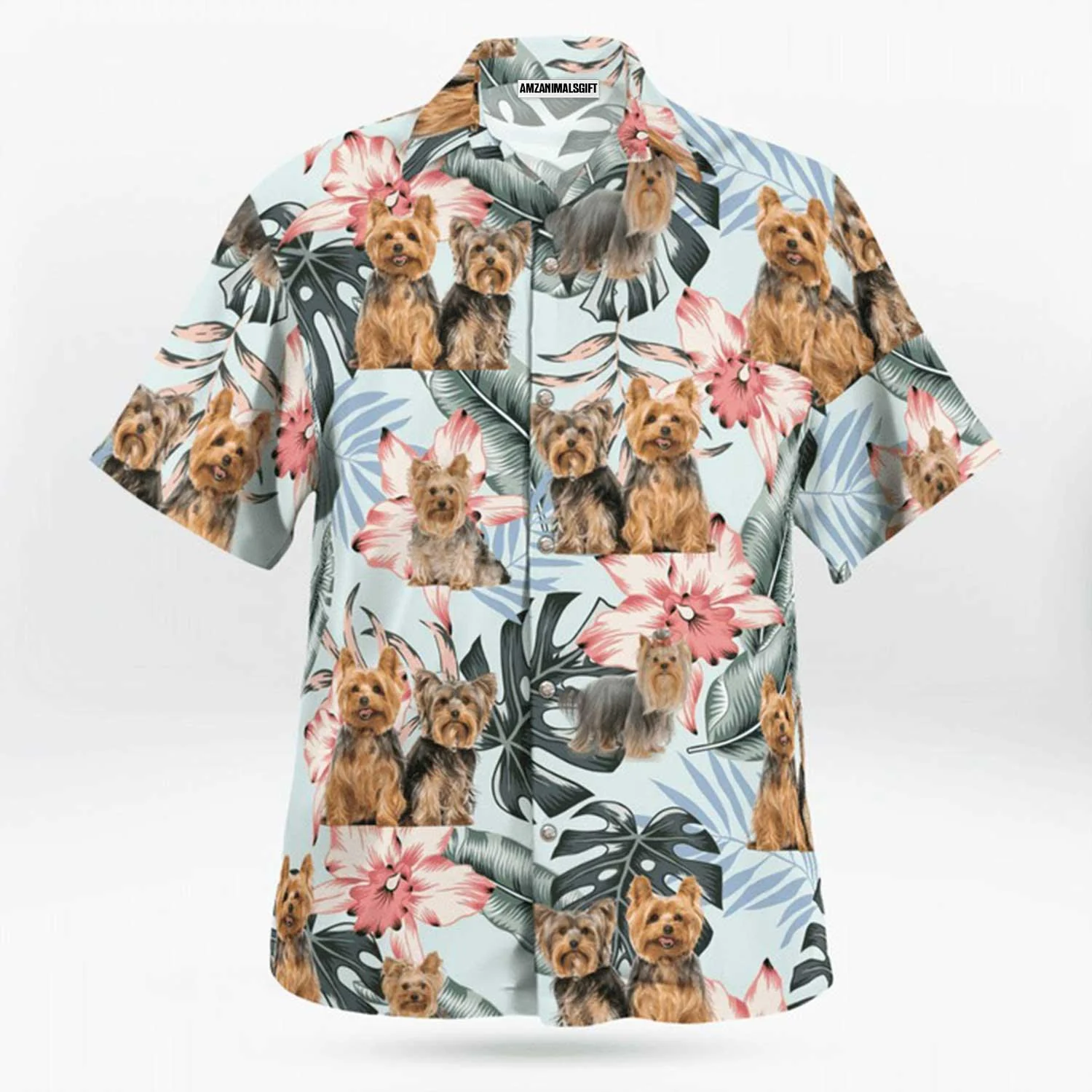 Yorkshire Aloha Hawaiian Shirt, Yorkie Tropical Pattern Hawaiian Shirt, Yorkie Aloha Shirt For Summer - Perfect Gift For Men, Women, Dog Lover, Friend